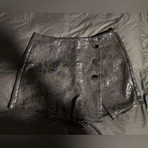 Black Snakeskin Skort